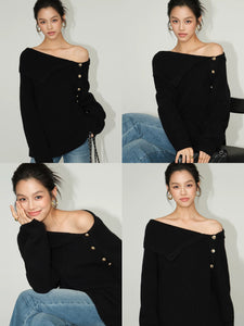 2-Way Button Knit Sweater [3 Colours]