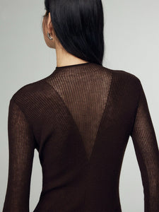 Sheer Knit V Top [2 Colours]