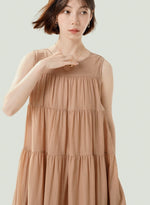 Load image into Gallery viewer, Tiered Tank Tent Dress in Latte
