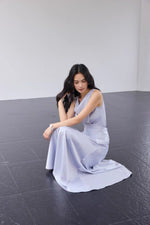 Load image into Gallery viewer, Satin Drape Wrap Top // Maxi Skirt in Lavender
