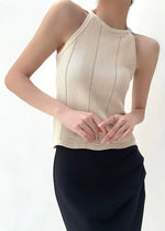 Load image into Gallery viewer, Laser Cut Tank Top in Beige
