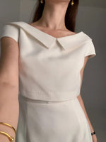 Load image into Gallery viewer, Korean Textured Collar Sheath Dress [2 Colours]
