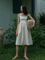 Load image into Gallery viewer, Textured Cami Mid Dress in Cream
