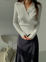 Load image into Gallery viewer, Korean Collar Wrap Knit Cardigan [3 Colours]
