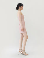 Load image into Gallery viewer, Hana Bustier Sheer Sleeve Dress in Pink

