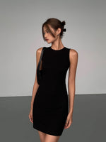 Load image into Gallery viewer, Cutout Back Mini Dress in Black
