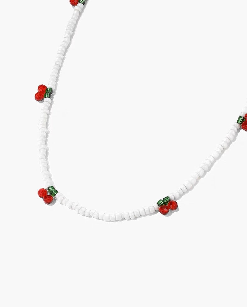 Cherry Beaded Necklace
