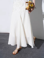 Load image into Gallery viewer, Floral Applique Maxi Dress in White
