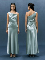 Load image into Gallery viewer, Satin Gathered Peplum Top// Maxi Skirt [2 Colours]
