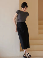 Load image into Gallery viewer, Tencel Boatneck Top in Grey
