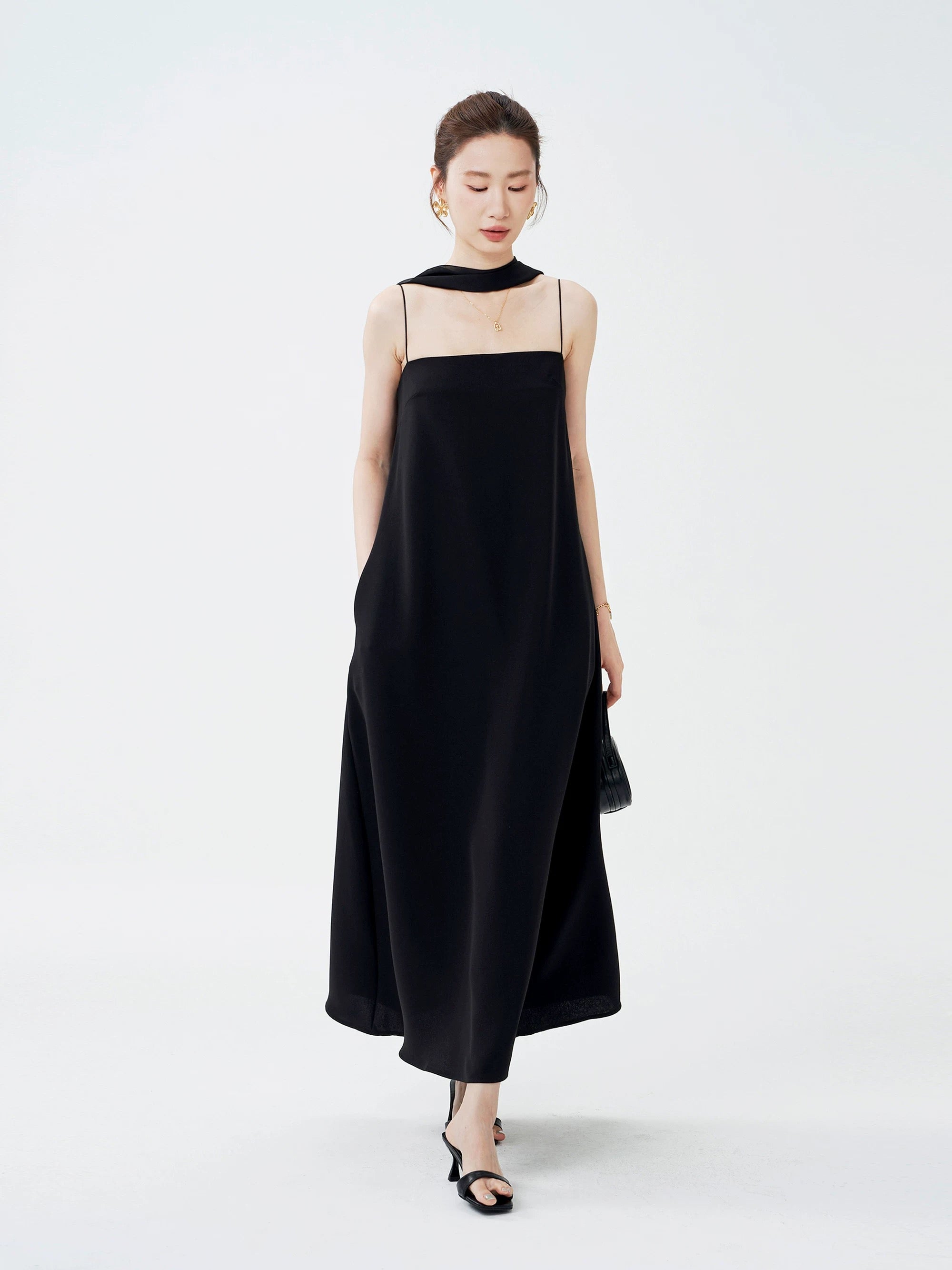 Tencel Blend Cami Pocket Dress + Detachable Sash [2 Colours]