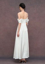 Load image into Gallery viewer, Pleat Off Shoulder Maxi Gown in White

