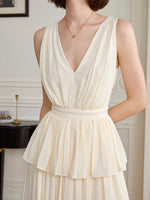 Load image into Gallery viewer, Peplum Top + Maxi Skirt Set in Cream
