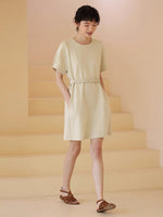 Load image into Gallery viewer, 2-Way Pocket Shift Dress in Beige
