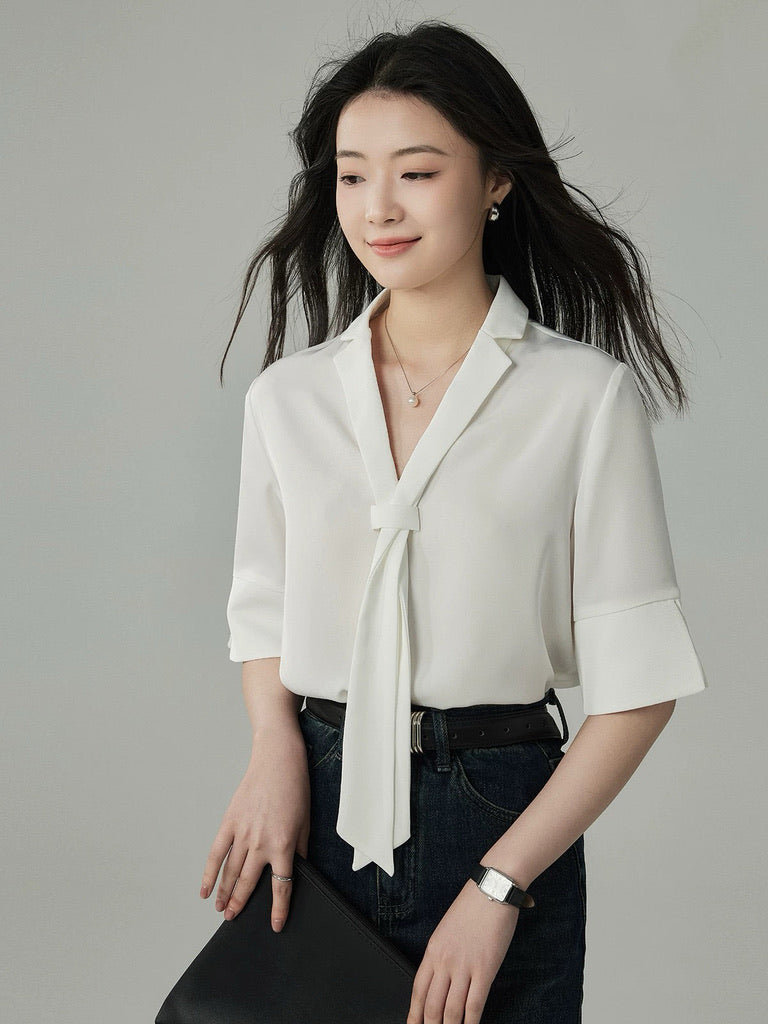 Buttery Lapel Blouse [5 Colours]