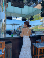 Load image into Gallery viewer, Drop Back Lace Mermaid Dress in White
