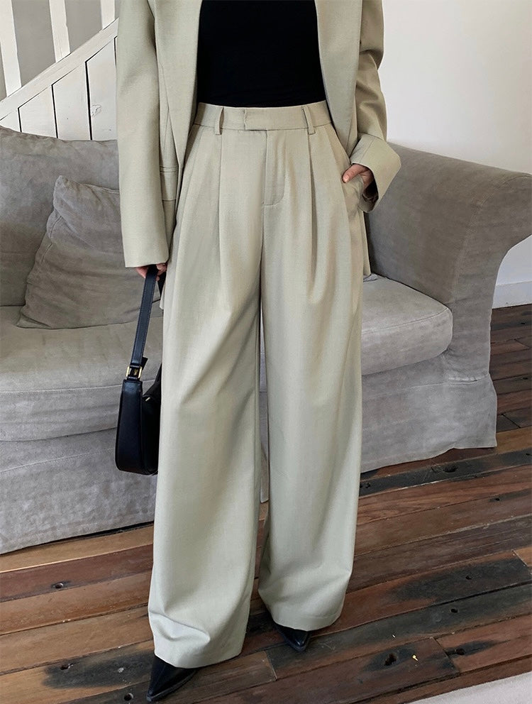 Classic Wide Leg Long Hook Trousers [2 Colours]