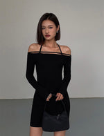 Load image into Gallery viewer, [Ready Stock] T Back Off Shoulder Mini Dress in Black

