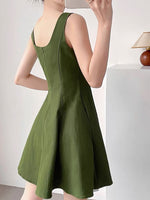 Load image into Gallery viewer, Sleeveless Flare Mini Dress in Green
