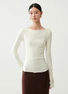 Light Wool Blend Line Top [2 Colours]