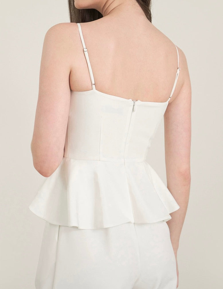 Bow Cami Pocket Maxi Jumpsuit in White