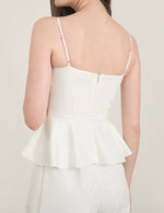 Load image into Gallery viewer, Bow Cami Pocket Maxi Jumpsuit in White
