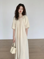 Load image into Gallery viewer, 2-Way Relaxed Pocket Maxi Dress in Cream

