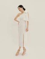 Load image into Gallery viewer, [Ready to Ship] Toga Bow Slit Midi Dress in White
