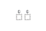 Load image into Gallery viewer, Square Drop Diamante Pearl Earrings
