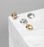 Load image into Gallery viewer, Gold Duo Wide Loop Earrings
