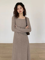 Load image into Gallery viewer, Long Sleeve Knit Maxi Dress in Oat
