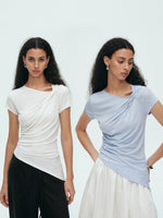 Load image into Gallery viewer, Tencel Blend Asymmetric Twist Top [2 Colours]
