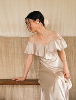 Load image into Gallery viewer, Ruffle Cami Maxi Dress in Champagne
