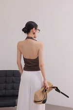 Load image into Gallery viewer, Tencel Drop Back Halter Top [2 Colours]
