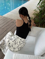 Load image into Gallery viewer, Floral Maxi Satin Slip Skirt in White
