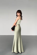 Load image into Gallery viewer, Drape Cami Maxi Mermaid Dress in Green

