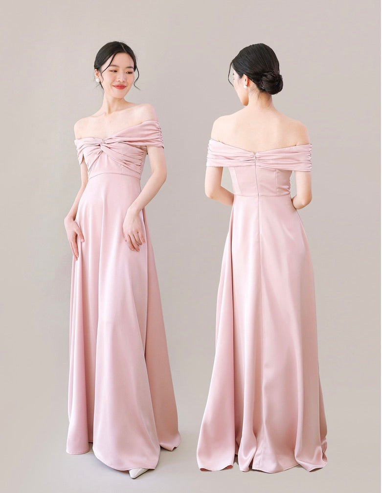 Satin Evening Maxi Dresses in Pink [4 Styles]