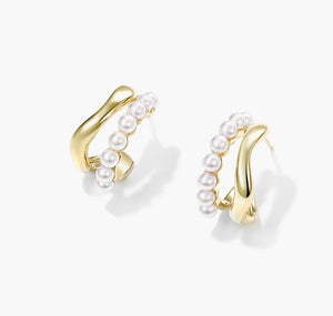 Duo Loop Pearl Earrings