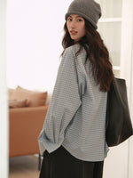 Load image into Gallery viewer, Oversized Checked Shirt in Blue
