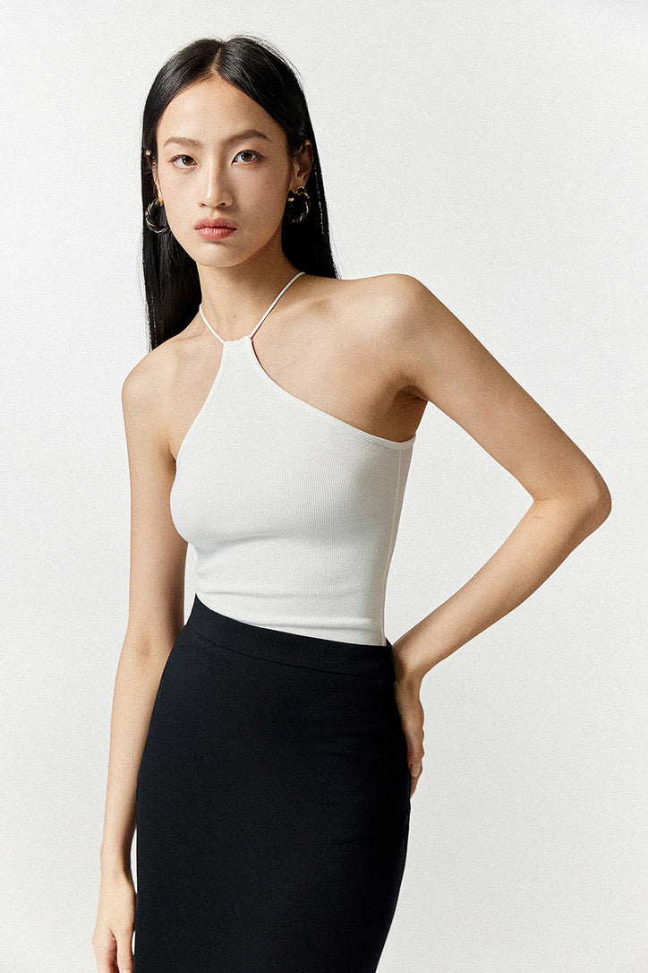 2-Way Halter Toga Top in White