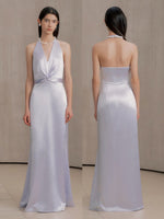 Load image into Gallery viewer, [Customizable] Satin Twist Halter Gown
