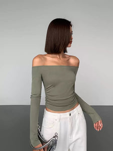 Off Shoulder Cutout Back Top [2 Colours]