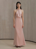Load image into Gallery viewer, [Customizable] Satin Ribbon Tie Back Twist Gown [3 Colours]
