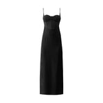 Load image into Gallery viewer, Bustier Shift Midi Dress in Black
