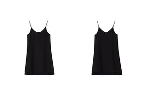 Tencel Mini Slip Dress in Black