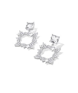 Diamante Square Drop Earrings