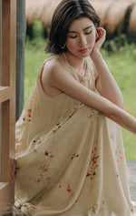 Load image into Gallery viewer, Floral Sleeveless Tent Dress in Beige
