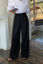 Load image into Gallery viewer, Classic Wide Leg Hook Trousers in Black
