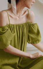 Load image into Gallery viewer, Multi-Way Blouson Cami Dress in Green
