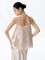 Load image into Gallery viewer, Satin Bow Cami Top// Maxi Skirt Set in Champagne
